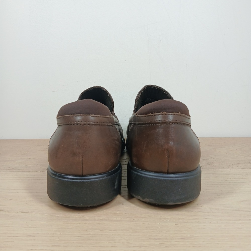 Geox Loafers Mens 11 Brown Leather Respira Comfort Slip On Casual Walking View 5